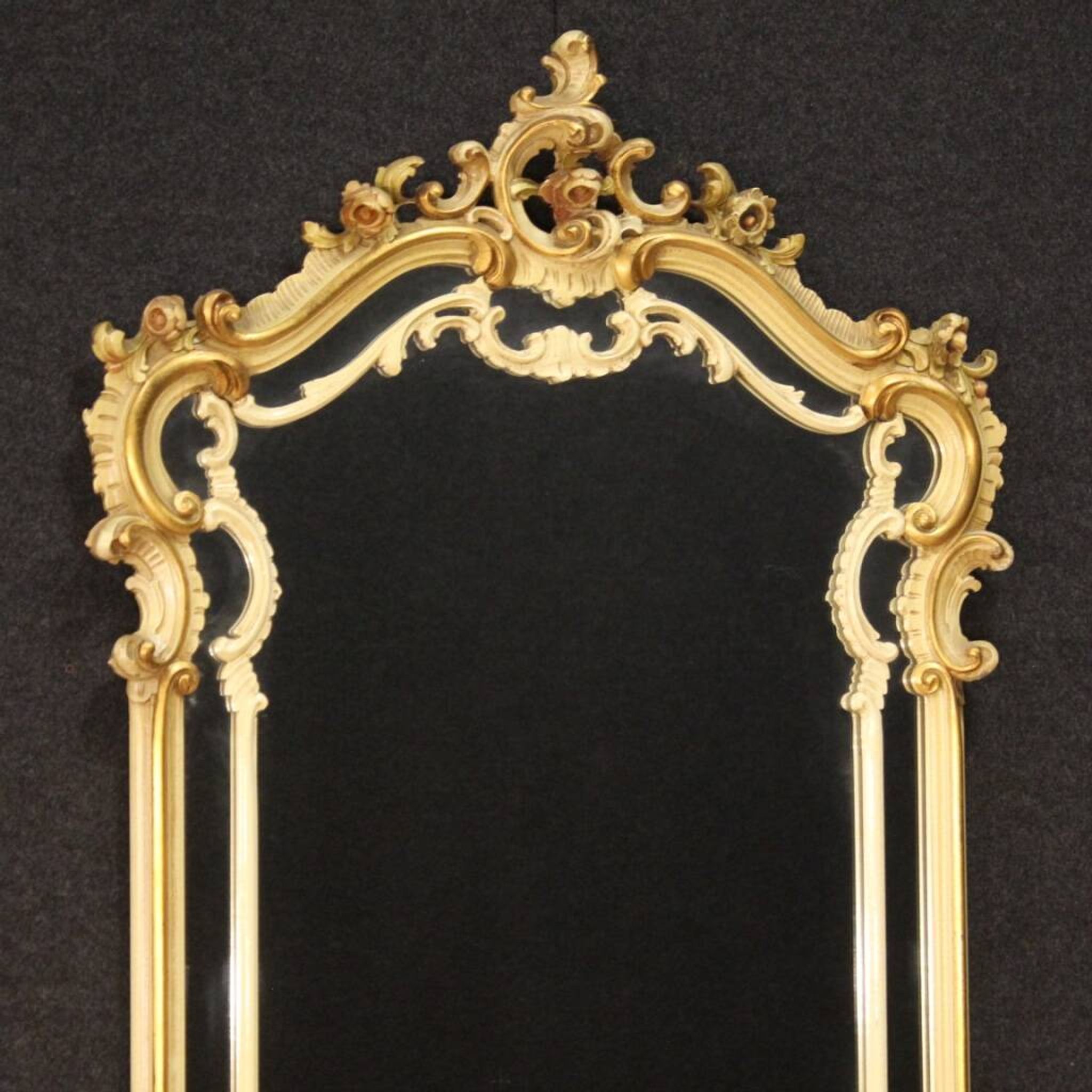Superbe console italienne avec miroir dans le style Louis XV.