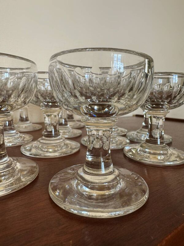 Verres à pied cristal anciens (X12)
