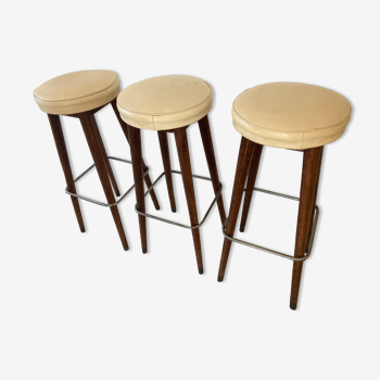 3 tabourets de bar années 70