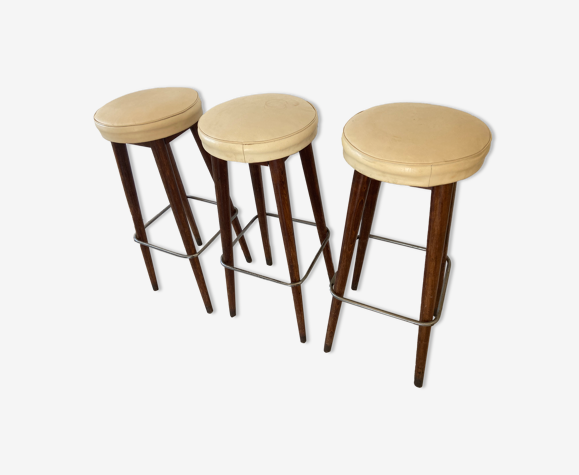 3 tabourets de bar années 70