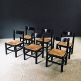 Mid-Century Modern Carimate Dining Chairs, Italy, 1970s, Set of 6