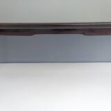 Rectangular Ebonized Beech Dining Table with a Taupe Glass Top, Italy