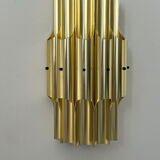 Vintage bent karlby "pan" wall lamp, brass, lyfa denmark 1960