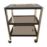 Metal and smoked glass trolley erard (france)