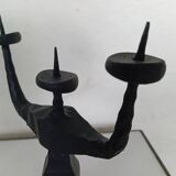 Shabbat candlestick by David Palombo in forged metal