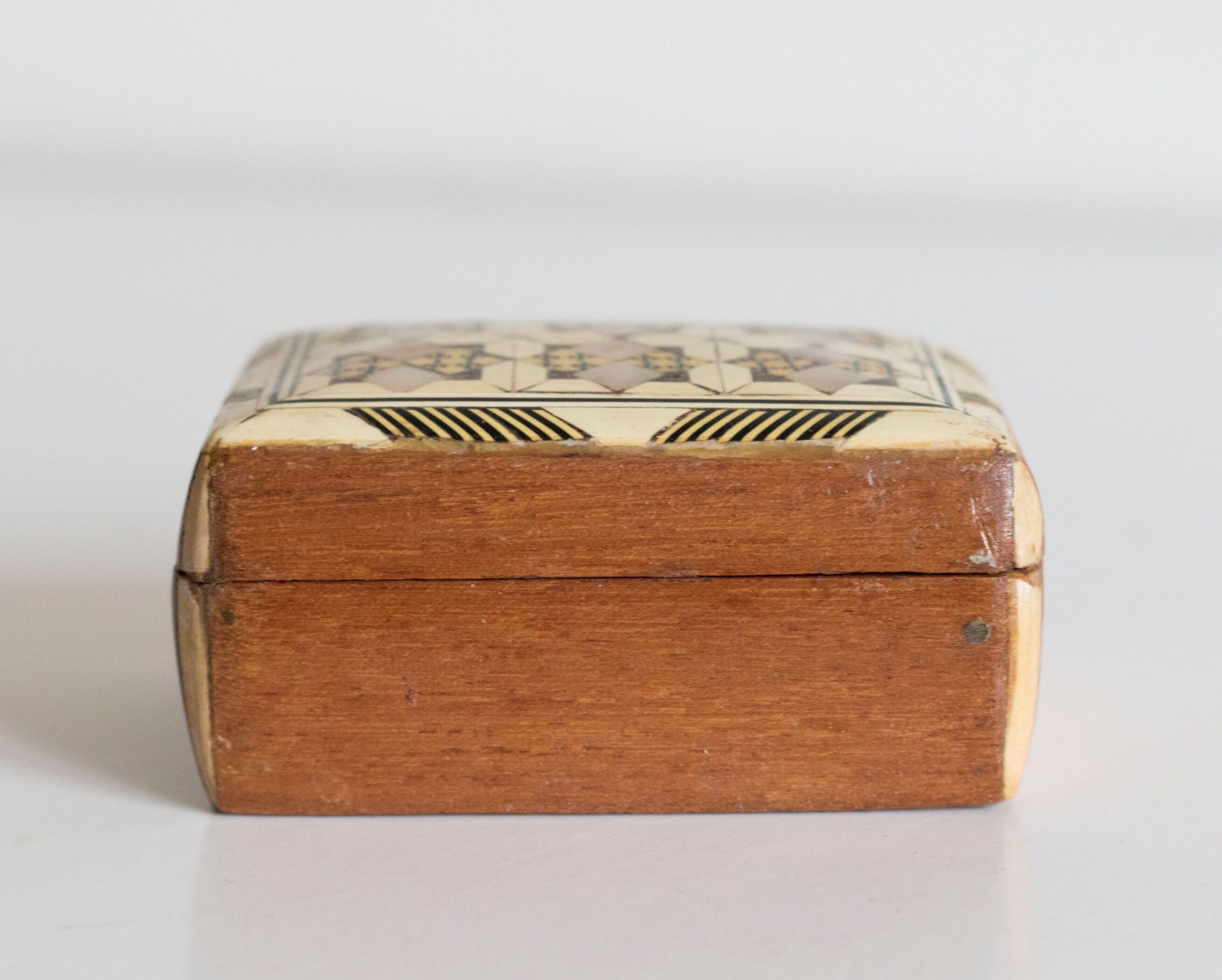 Old wooden box and mother-of-pearl