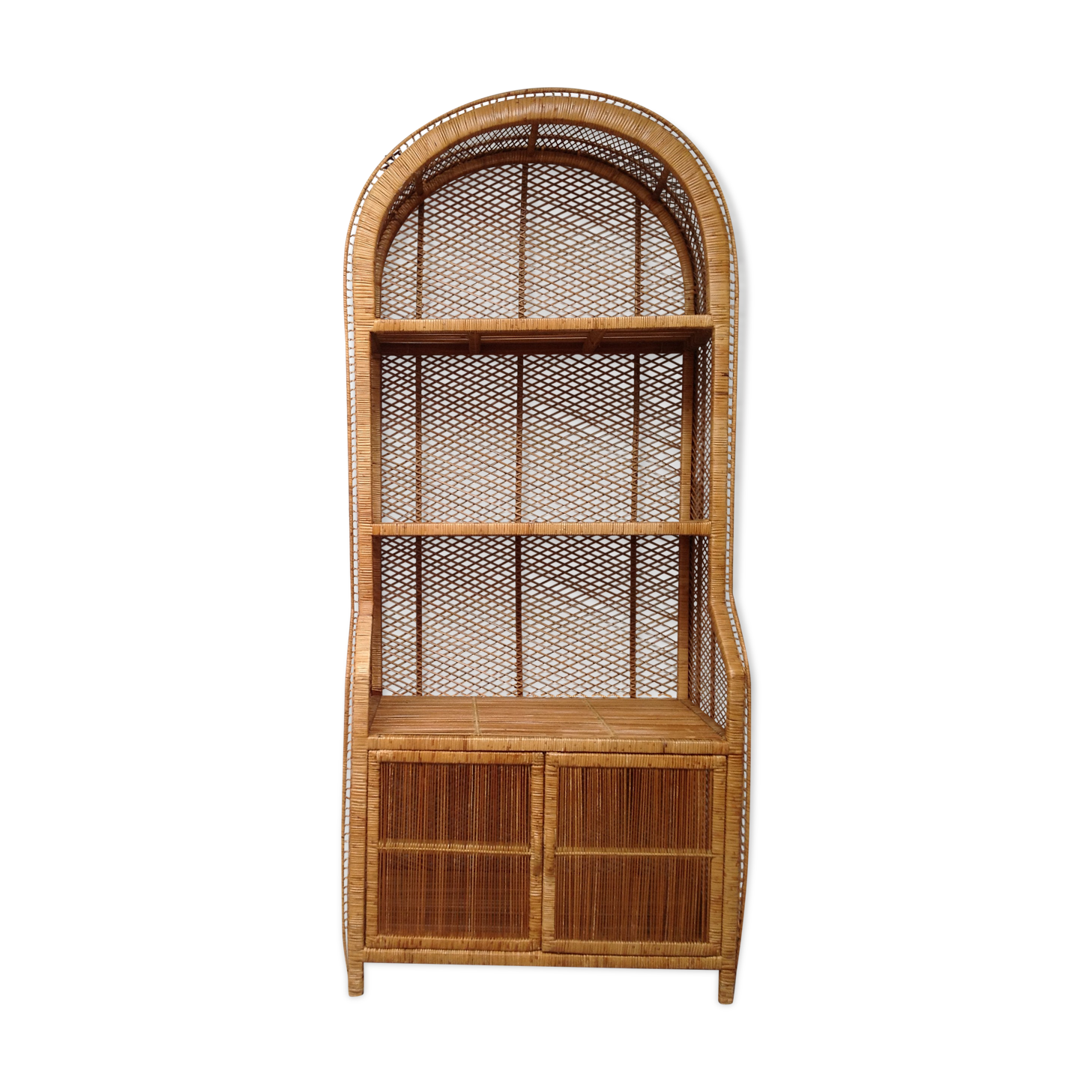 Vintage rattan bookcase
