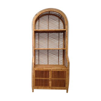 Vintage rattan bookcase