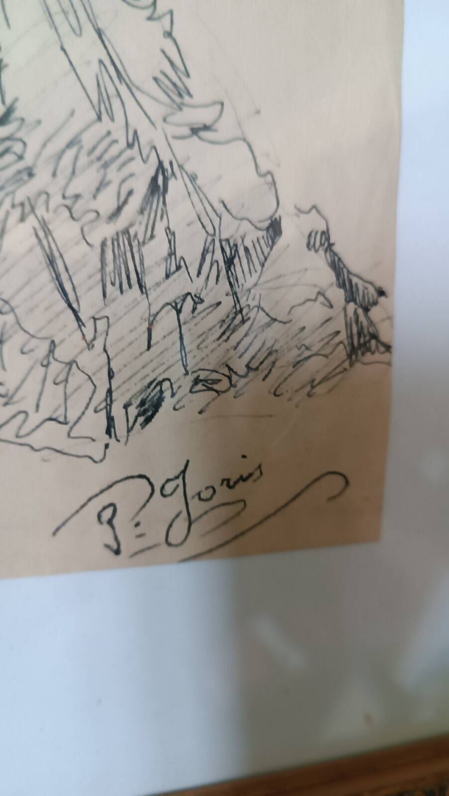 Ink painting on paper Pio Joris (Rome, June 8, 1843 – Rome, March 6, 1921)