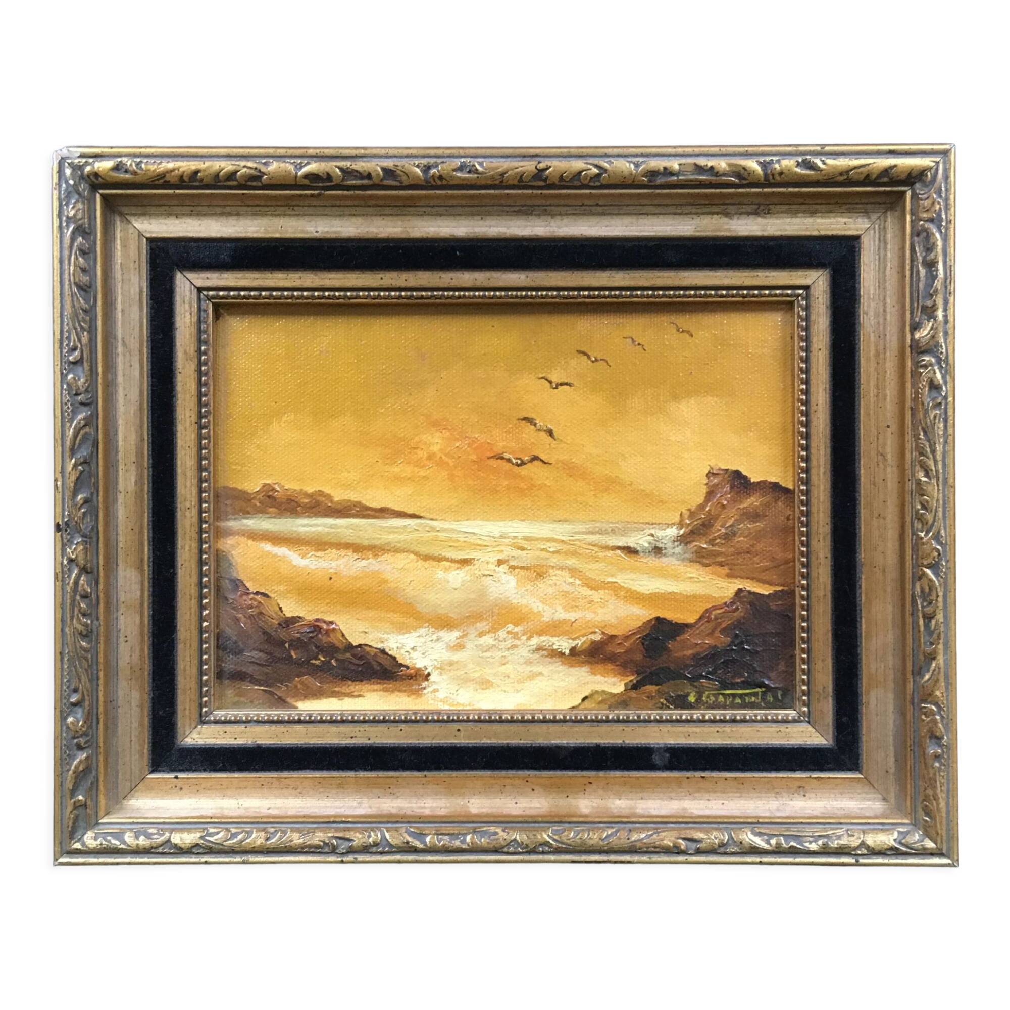 Sunset painting of the sea