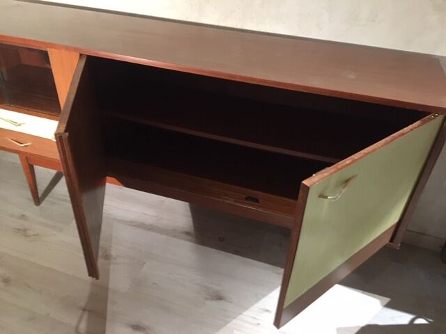 A large scandinavian style vintage wood formica deco 60/70s