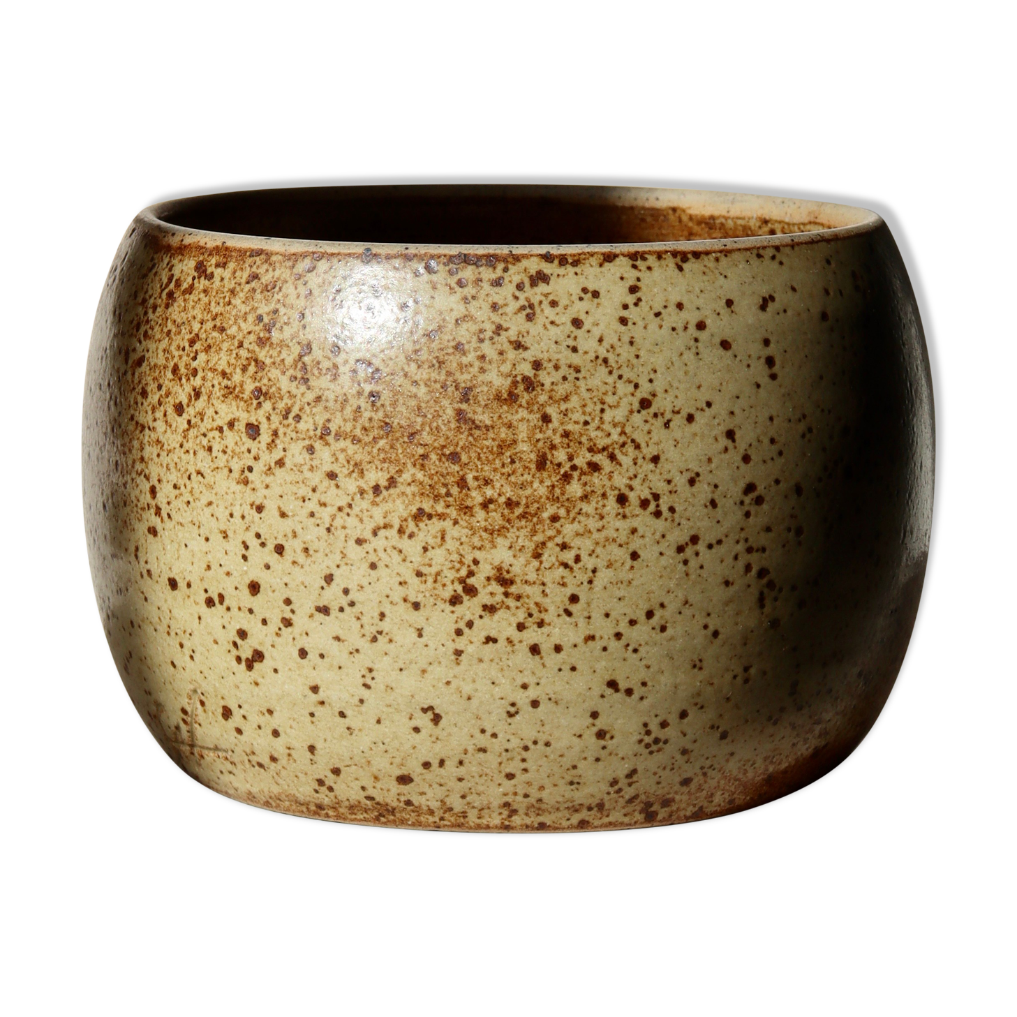Pot en grès moucheté