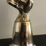 Calice or silver metal glass with dog's head 19th century