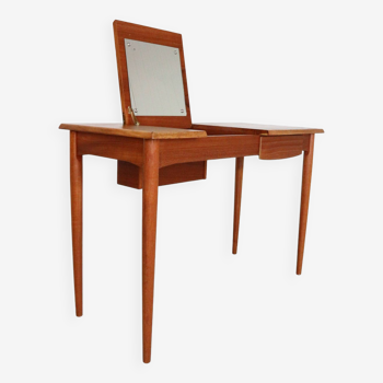 Mid- Century Teak Vanity Table Or Desk By Hjerm Mobelfabrik, 1960 Denmark