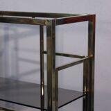 Post-modern shelf in gilded brass, Italy 1970s