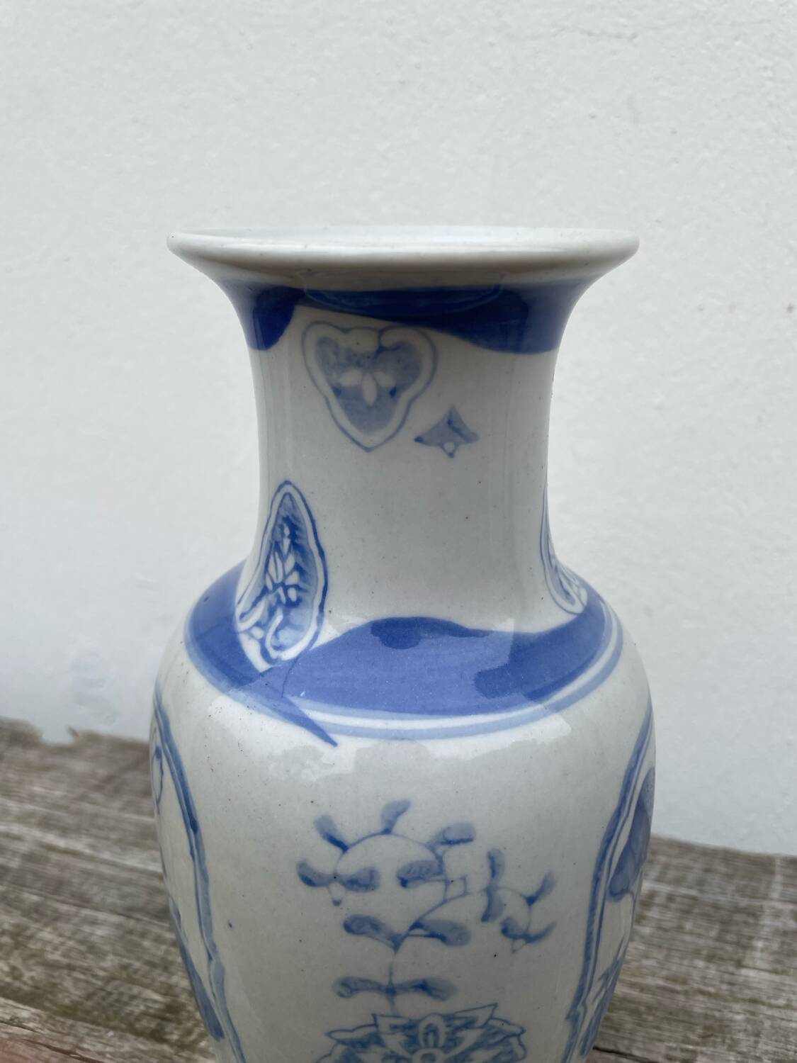 Asian blue and white ceramic vase
