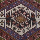 Ancient Turkish Anatolian Tribal Kilim, Geometric Organic Wool Kilim Rug