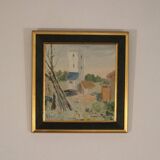 Original Oil on Canvas – “Village” (Attributed to H. Benneth) – Framed