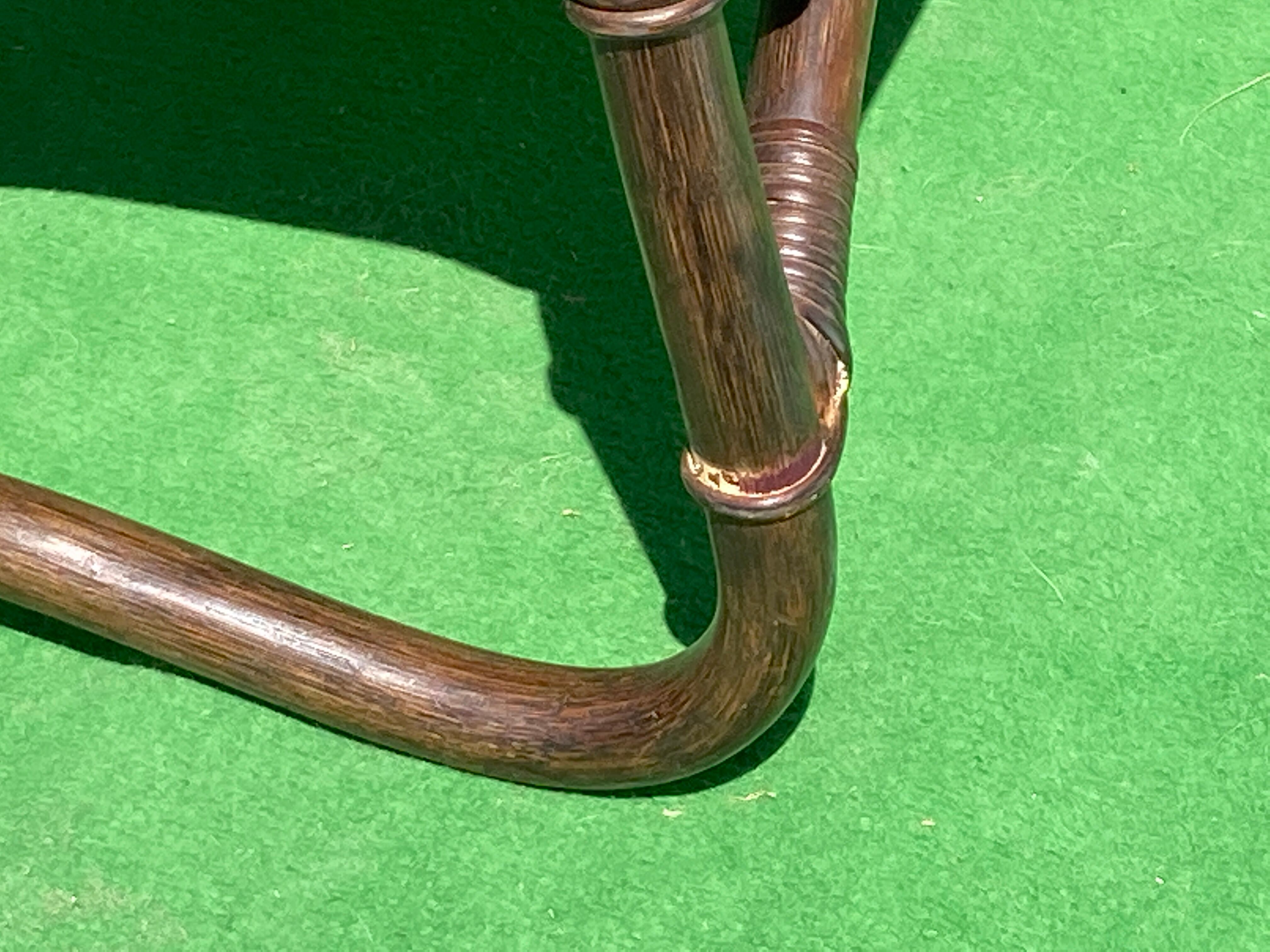 Paire de chaises longues en bambou avec cuir skai