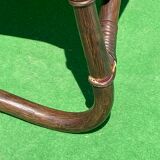 Paire de chaises longues en bambou avec cuir skai