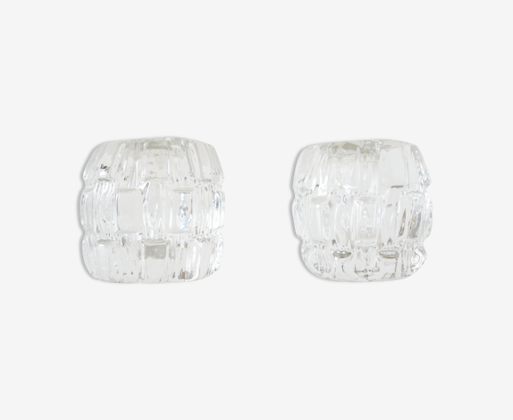 Paire de bougeoirs ancien en cristal