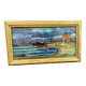 Oil painting Livorno 1975 port boats magnificent
