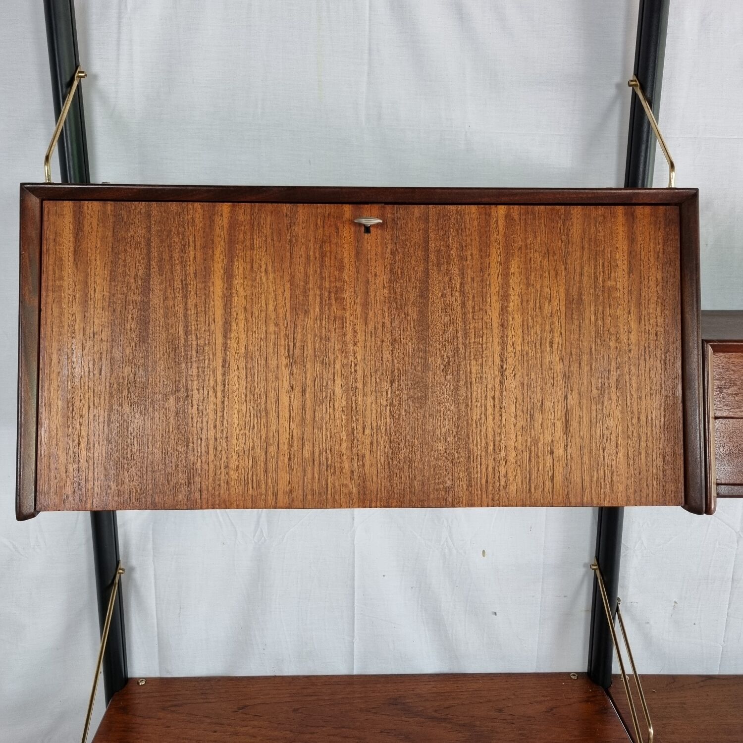 Mid-Century Modern Free Standing Teak Wall Unit by Louis van Teeffelen for WéBé
