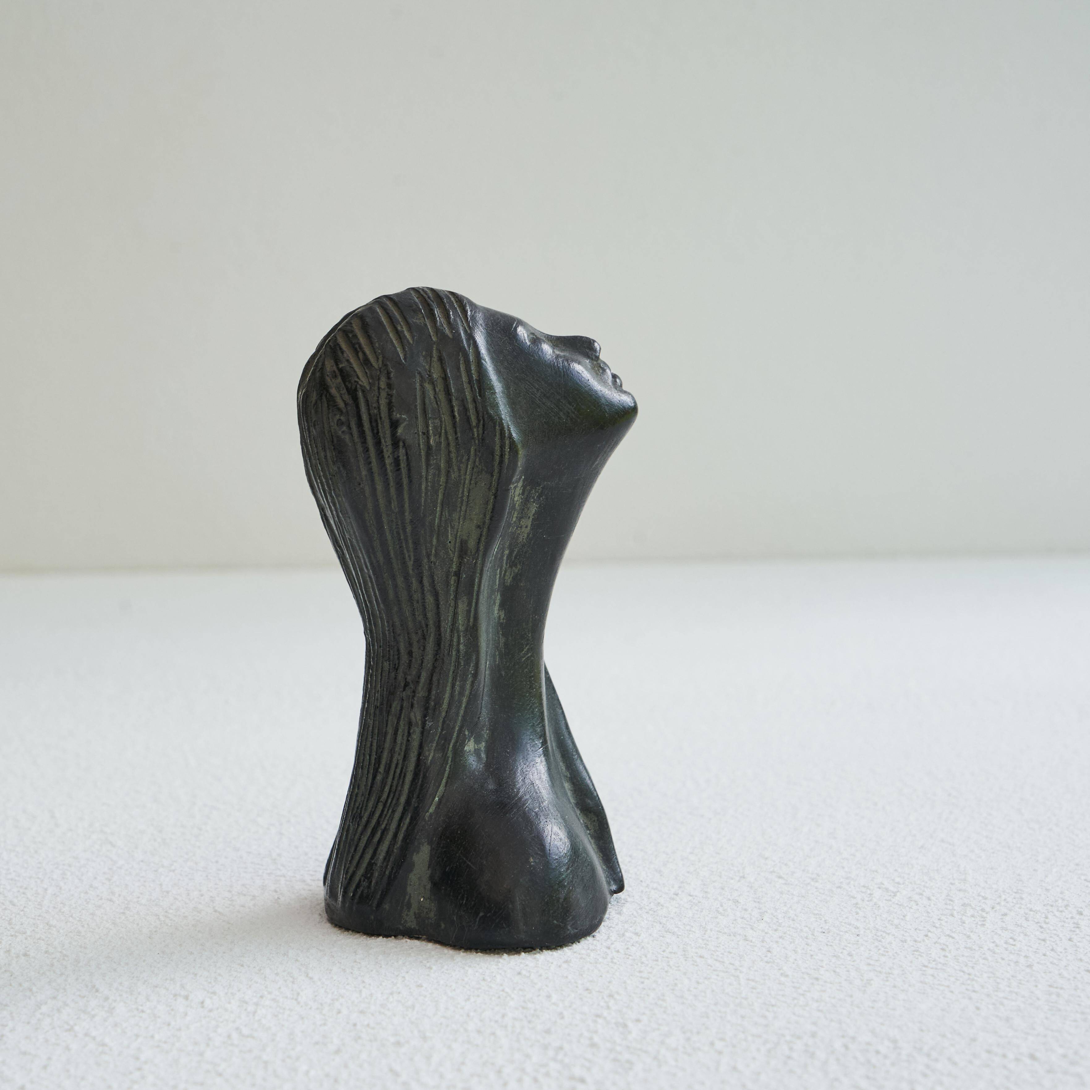 Bucchero ceramic bust, 1950s