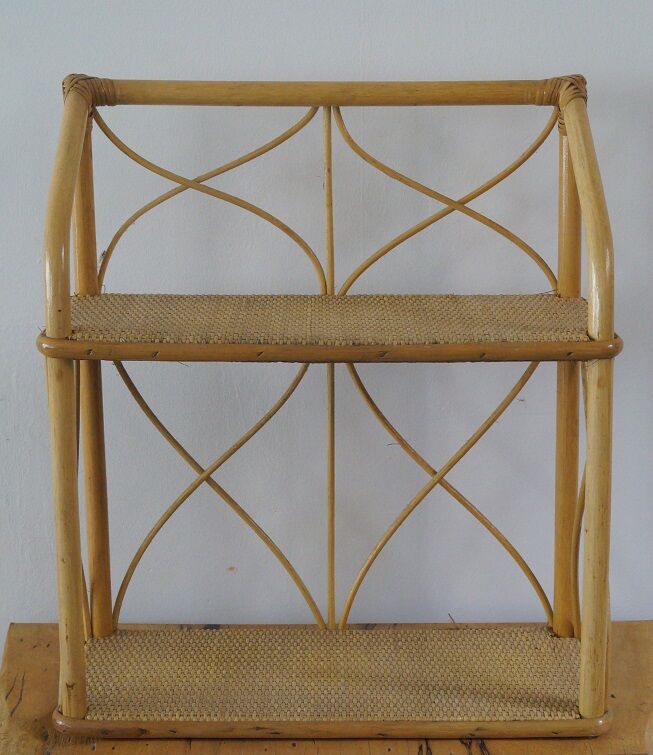 Rattan wall shelf 1960