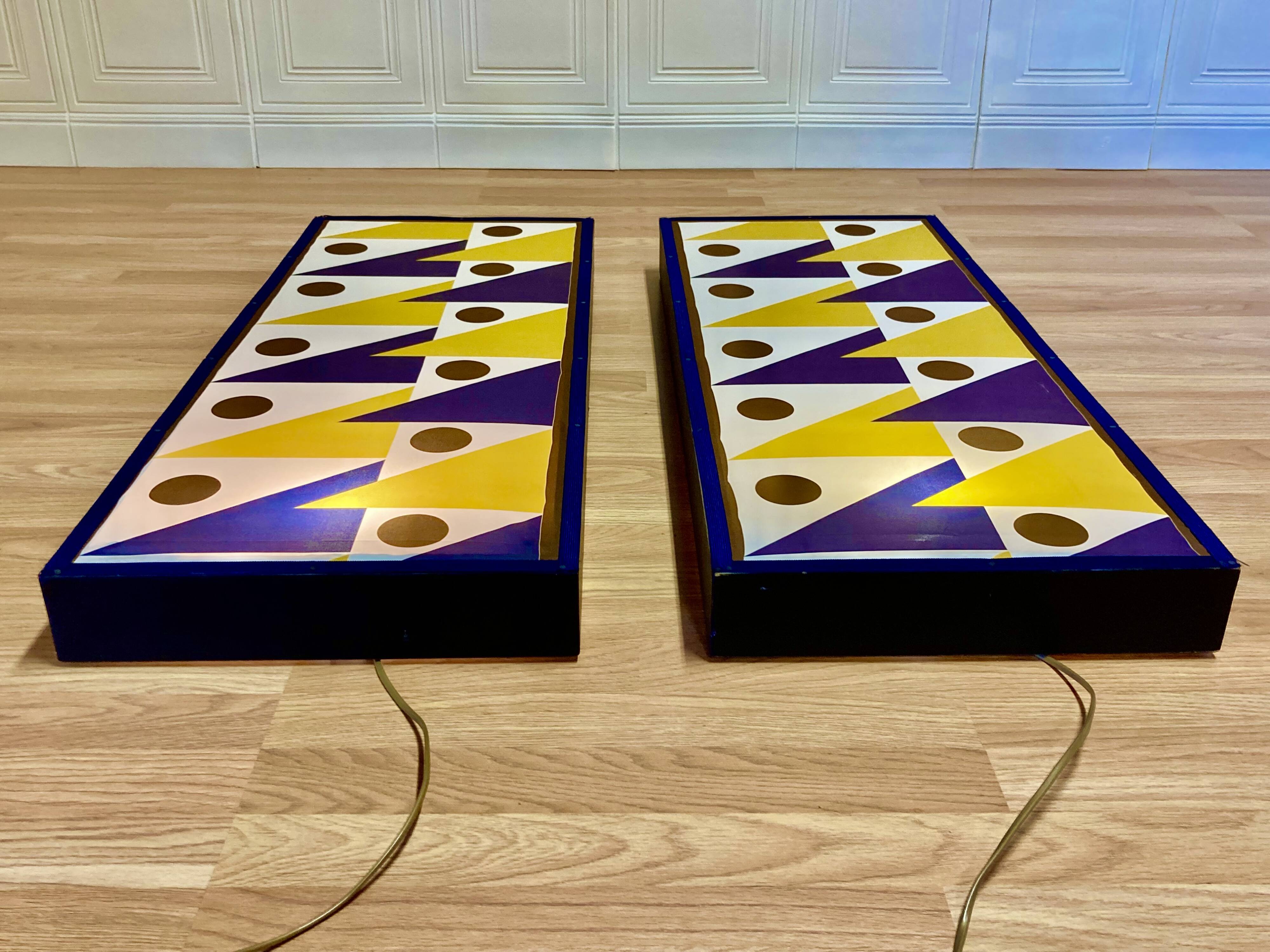 PAIR OF LARGE "SCANDINAVIAN DESIGN" WALL LIGHTS.