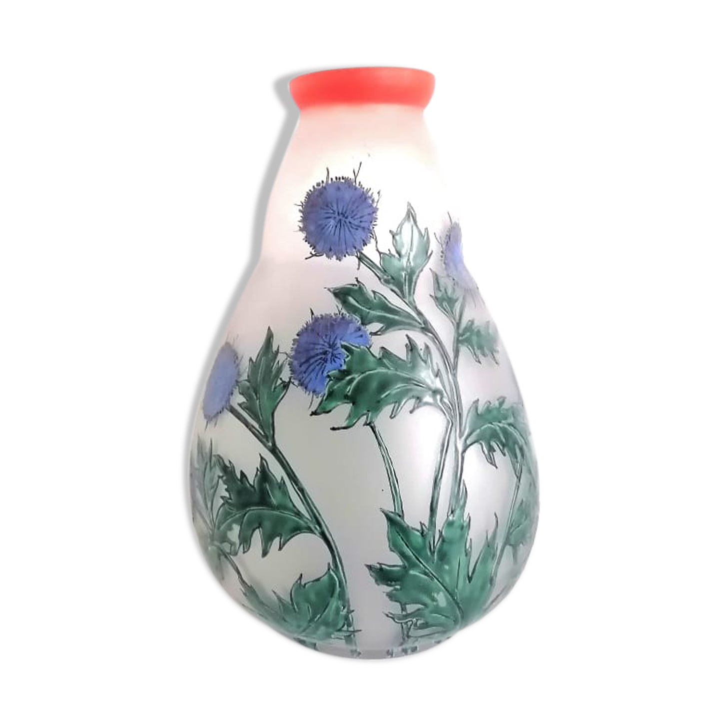 Vase aux chardons Verreries Leune