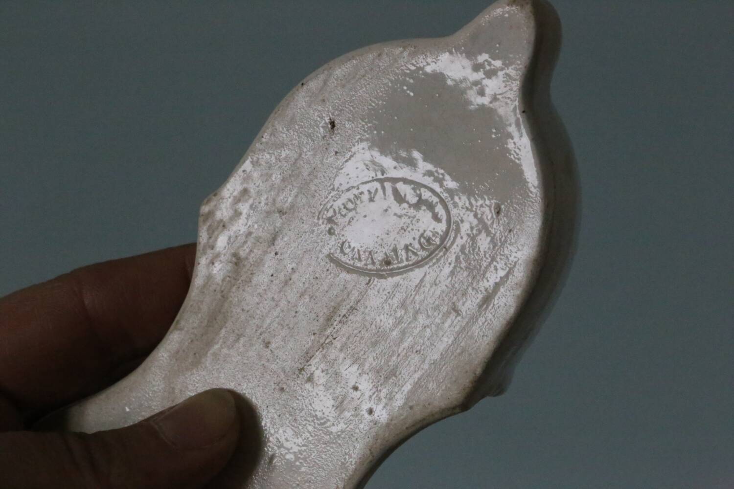 19th century earthenware stoup, Mouzin Frères, Onnaing