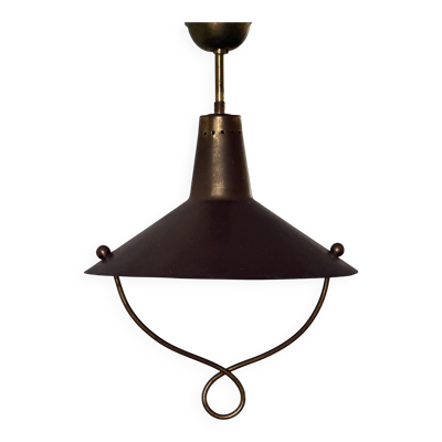 Suspension en laiton moderne du milieu du siècle, années 1950, Italie