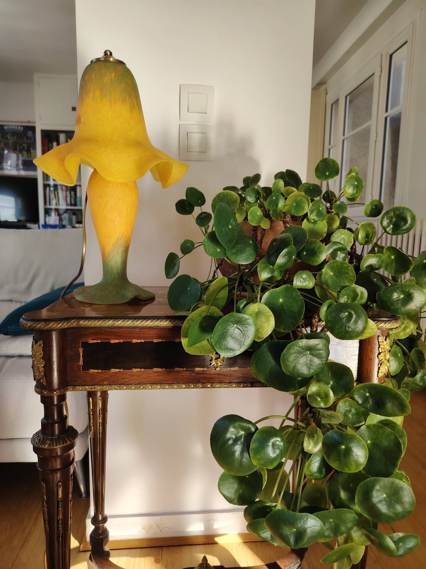 Yellow glass paste mushroom lamp, Art Nouveau style, V. Gifts