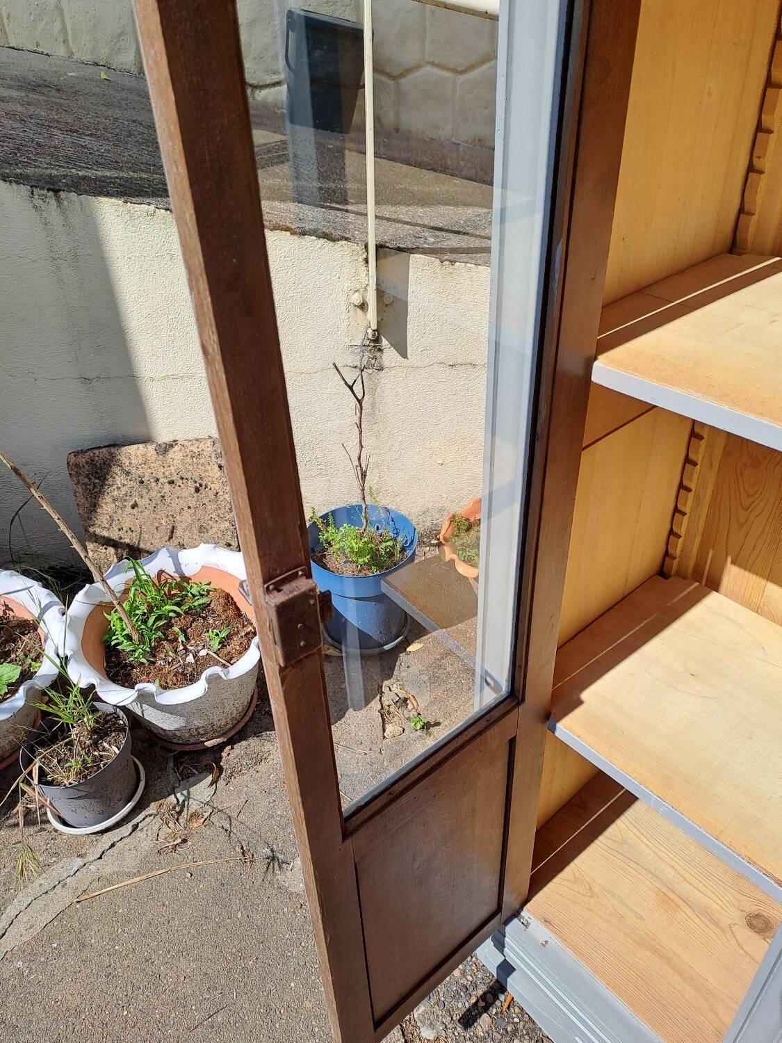 Art Deco 3-door glass bookcase