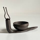 Brutalist Snail Candle Holder Vintage