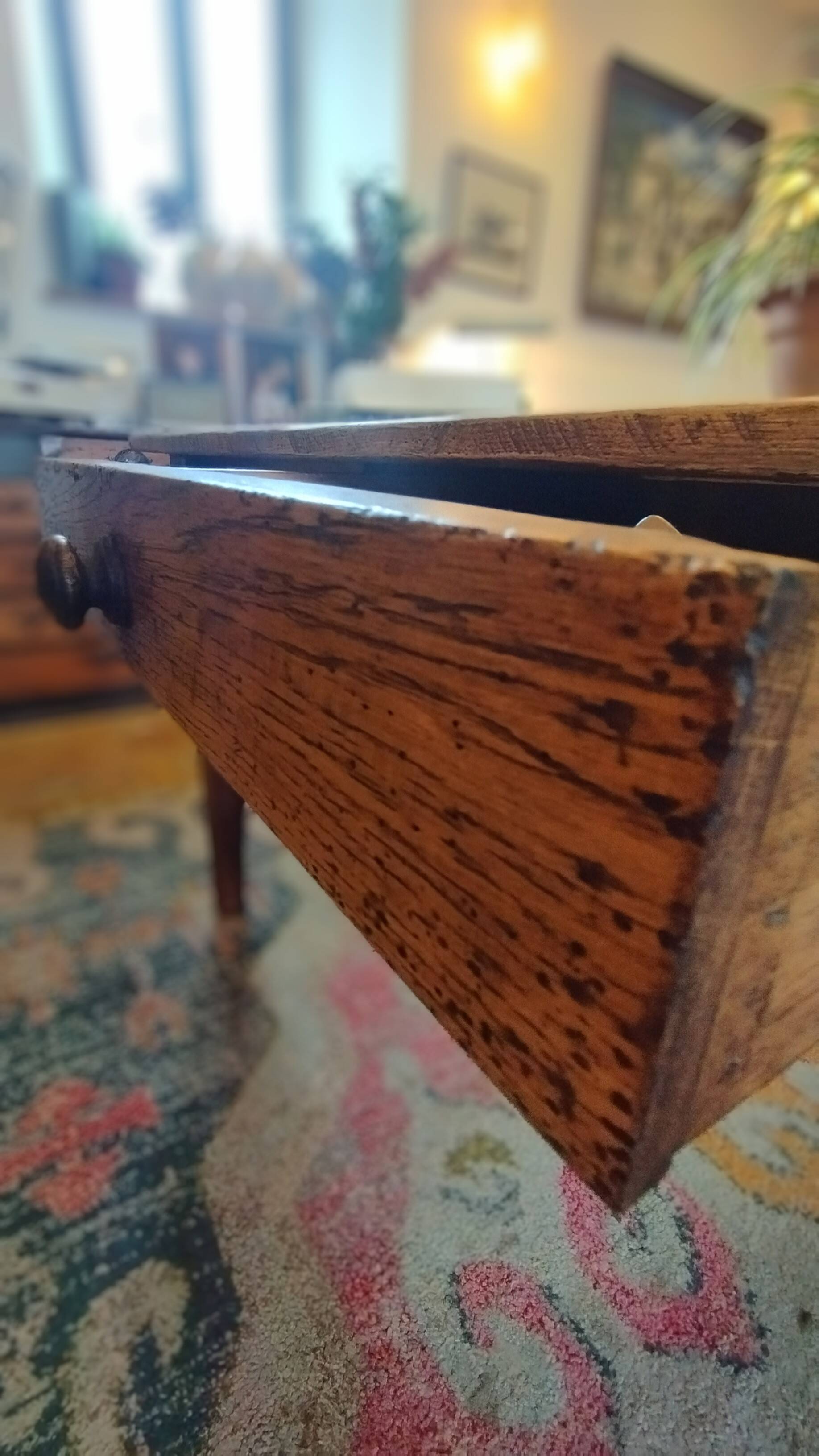 Large solid oak farmhouse table with two drawers 260 cm x 100 cm