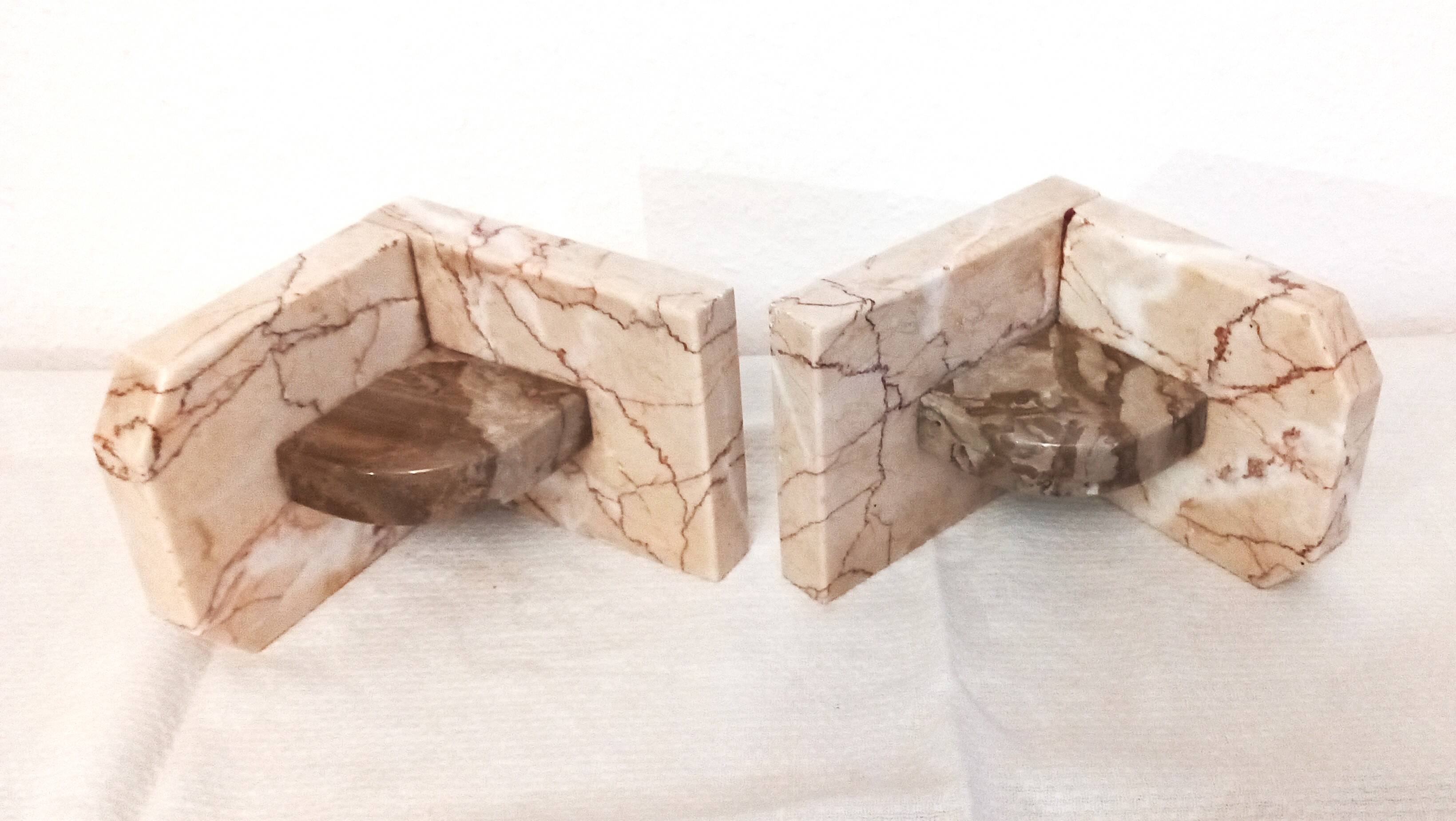 Antique marble bookends / pair