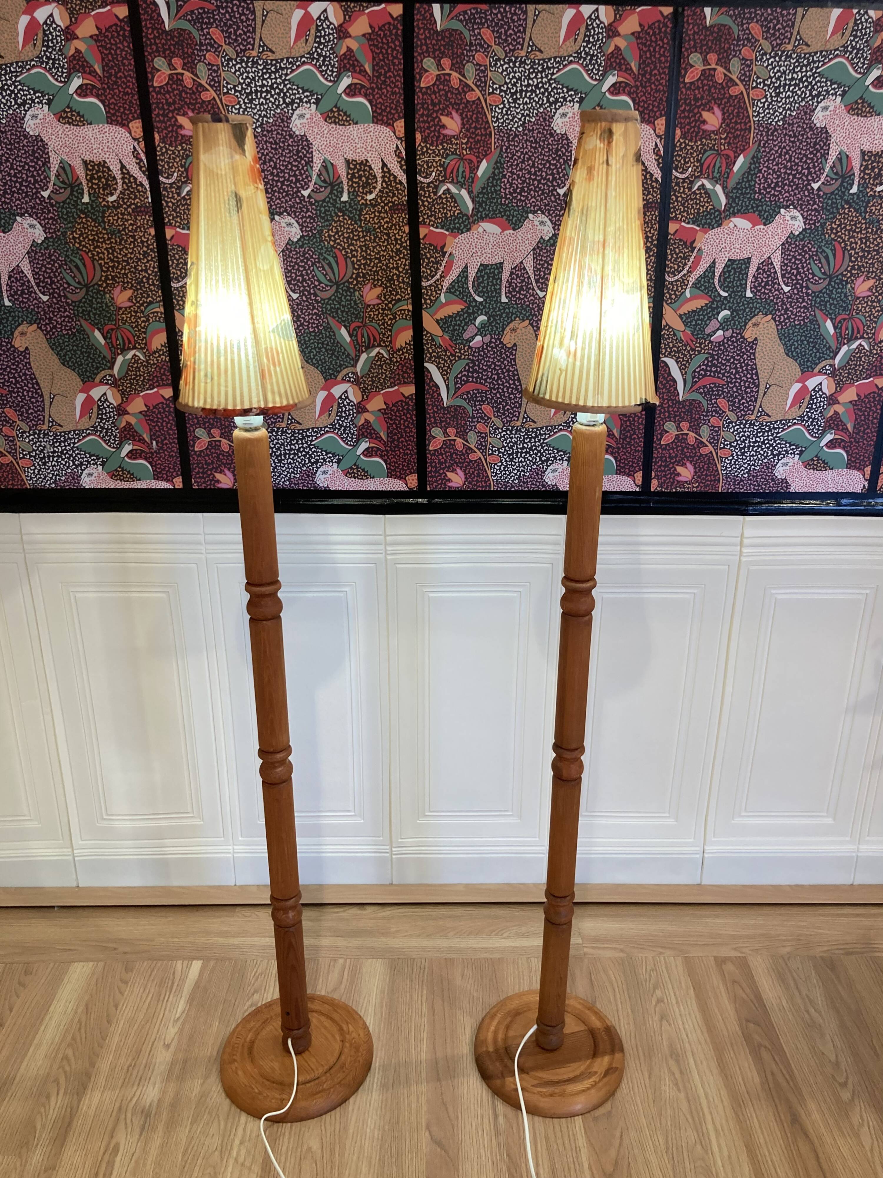 Pair of Scandinavian design floor lamps from the 1960s.