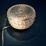 Round ceiling light in chiseled glass