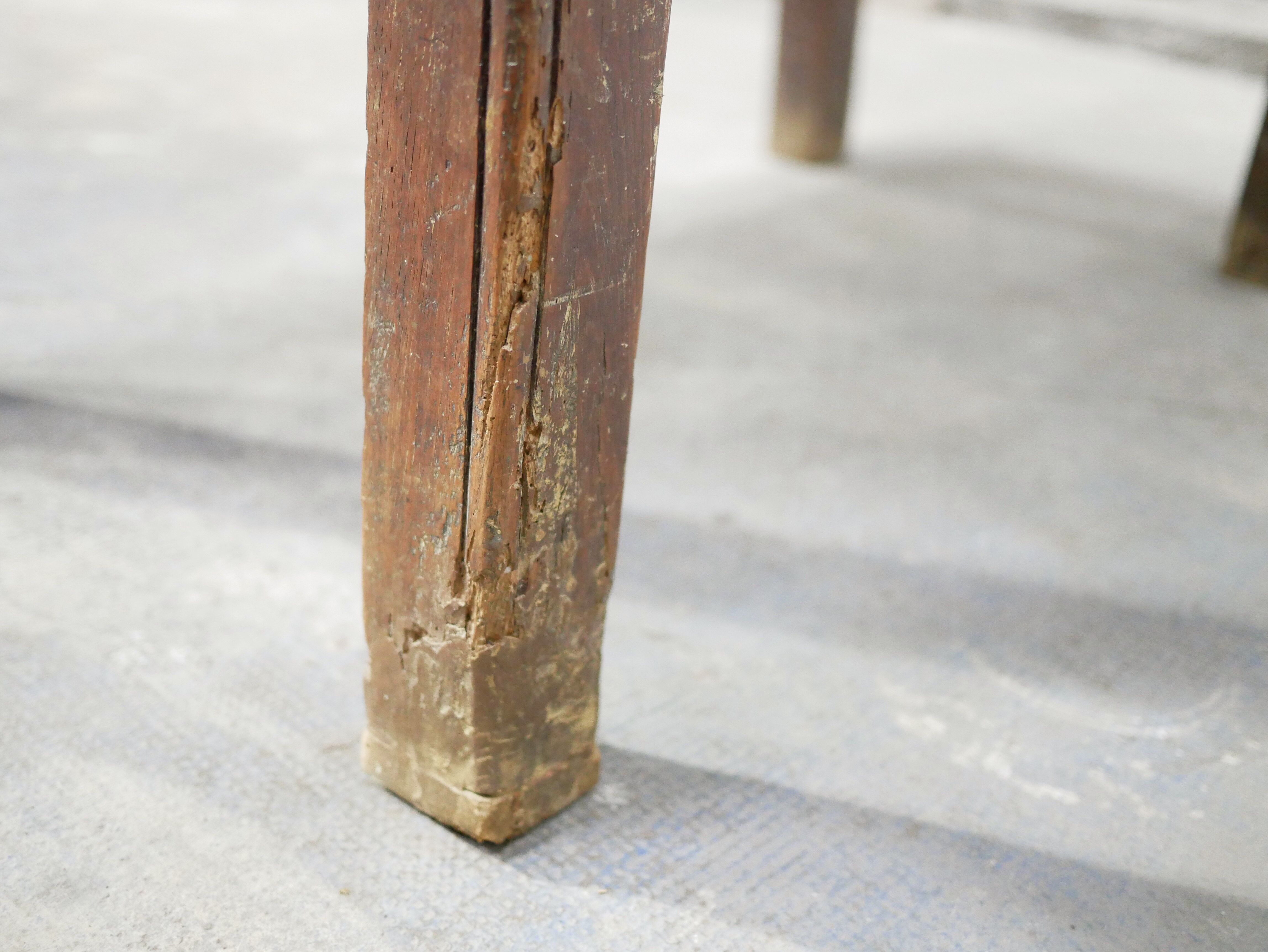 Vintage wooden farmhouse dining table
