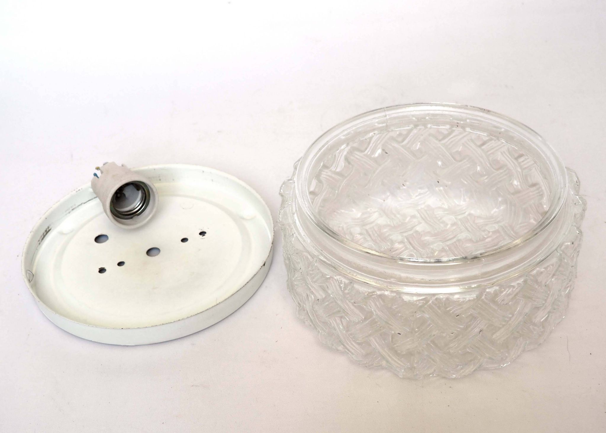 Applique plafonnier verre motif tressé