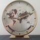 Large kienzle world timer quartz clock in golden brass 18x19cm good condition