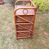 Commode en rotin vintage