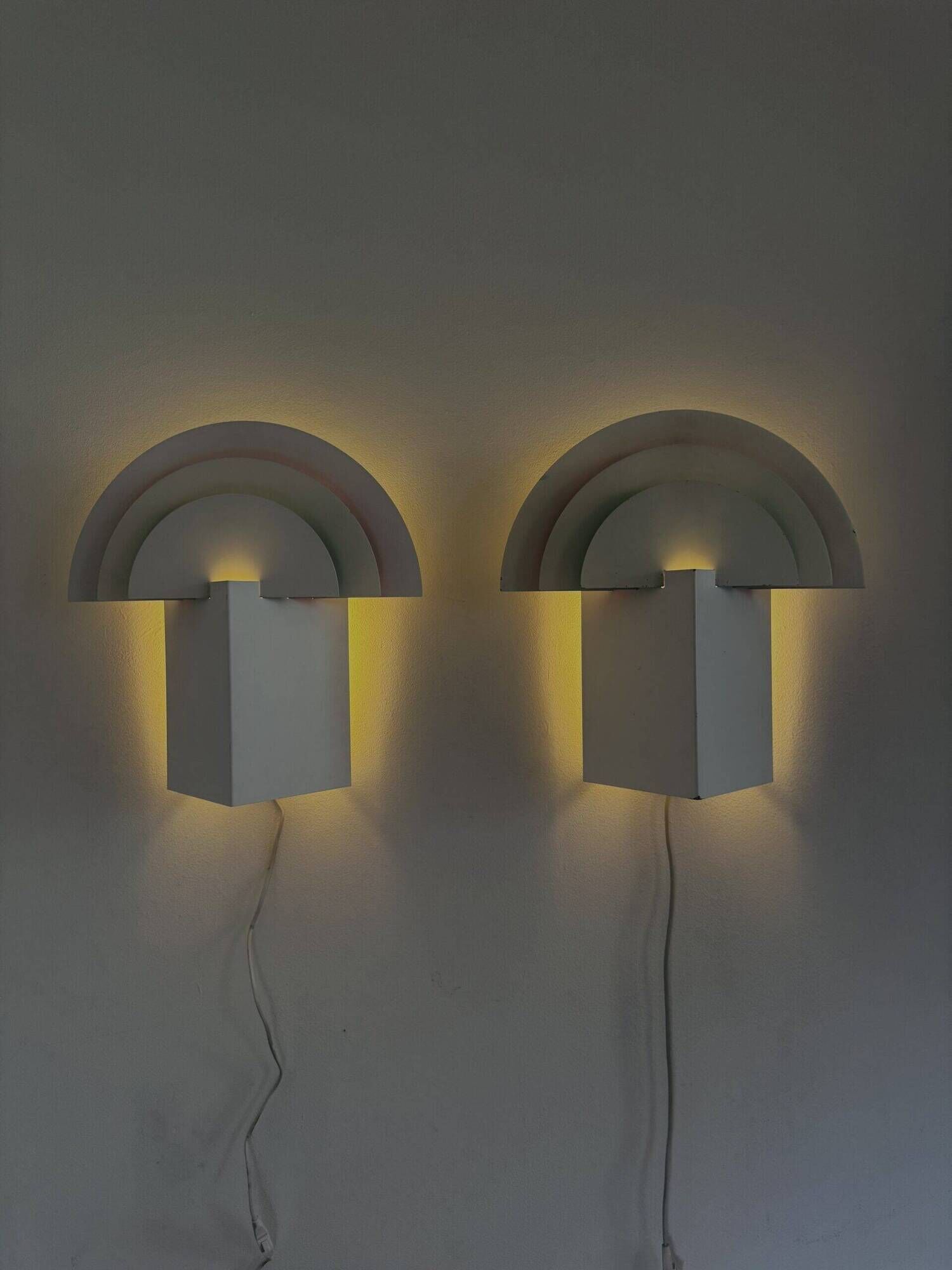 Large Geometric Model 6688 'No Neon' Wall Lamps By Olle Andersson For Boréns, Sweden 1980S