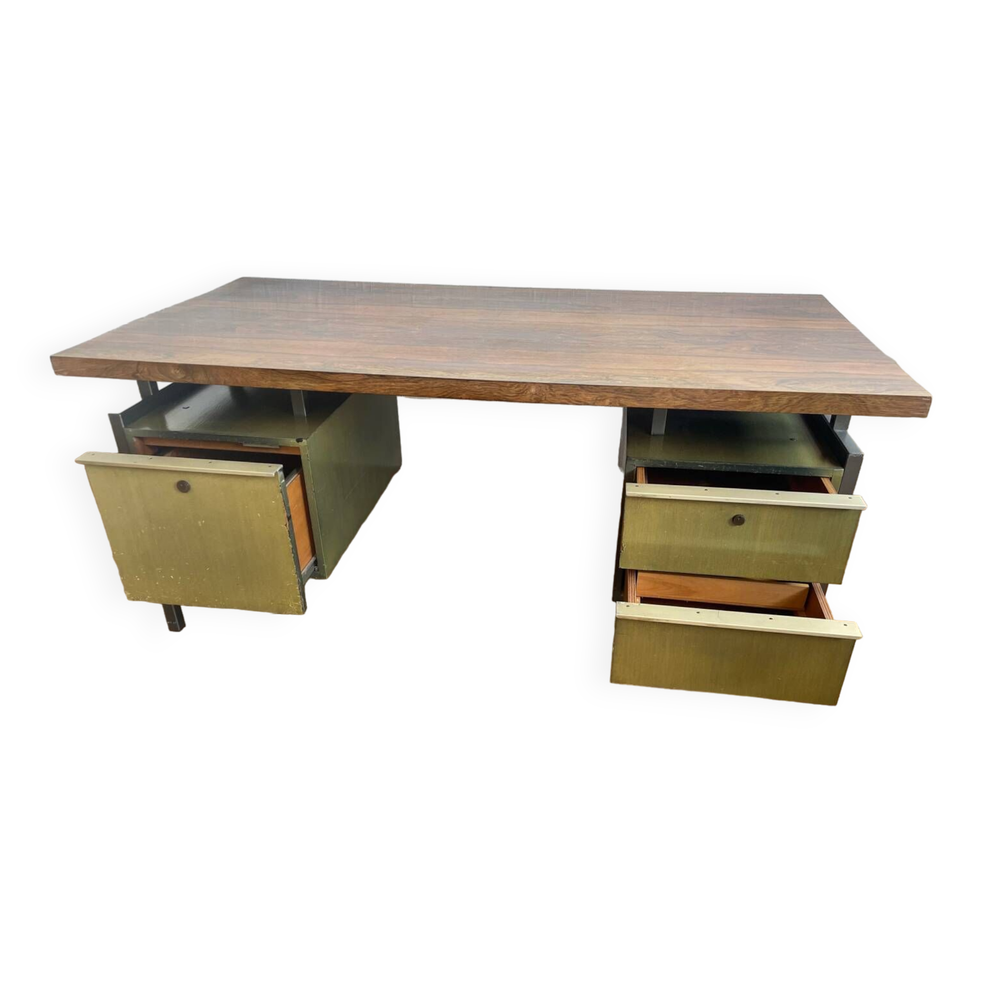 Bureau en palissandre et metal