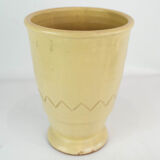 Ceramic vase with light glaze and simpel pattern of unknown Danish artist, 1960s