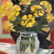 Original Swedish Oil on Panel from the 1940s – "Floral Still Life" by B. Segerdahl – Signed – Framed – 56 × 48 cm (22" × 18.9")