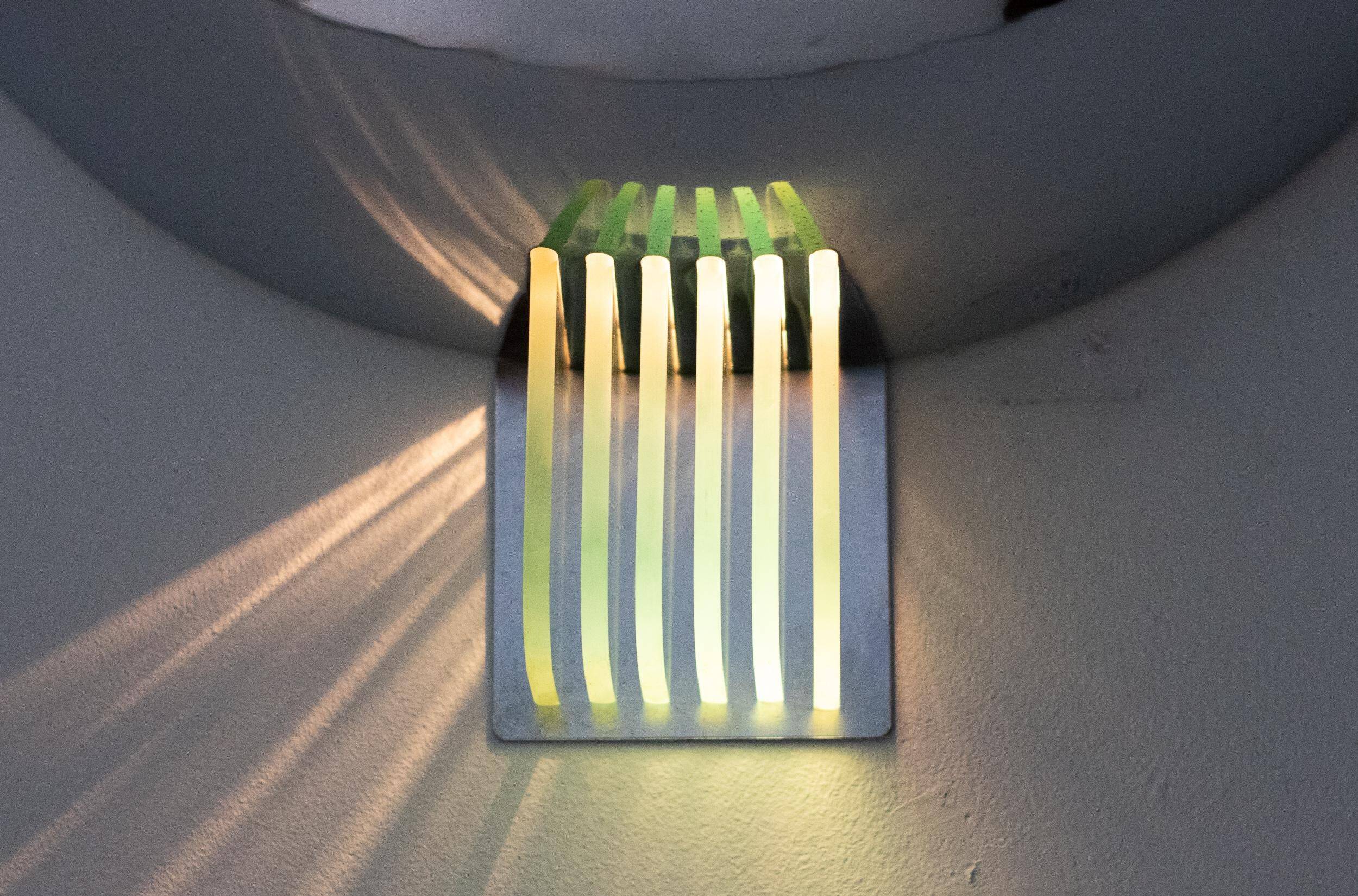 Chrome and crystal wall light, Italy, 1960s