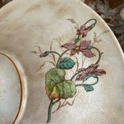 Luneville KG compote dish with poppy and butterfly design.